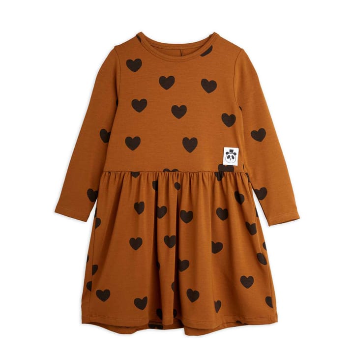 Basic Hearts Långärmad Klänning - Brown Mini Rodini
