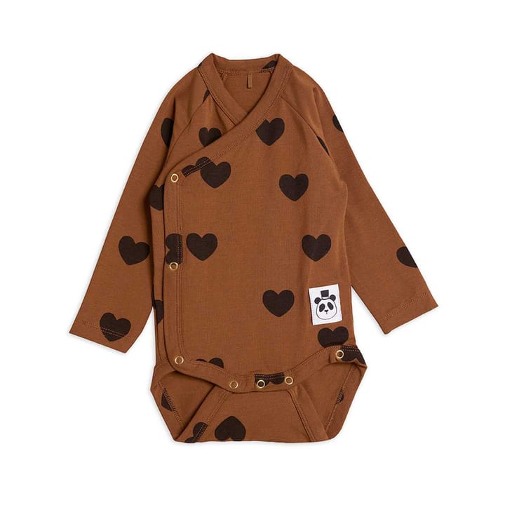 Basic Hearts Omlottbody - Brown Mini Rodini
