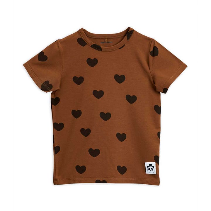 Basic Hearts Ss T-shirt - Brown Mini Rodini