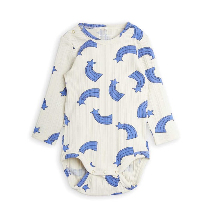Pre SS22 Starfall Rib Aop Långärmad Body - Offwhite Mini Rodini