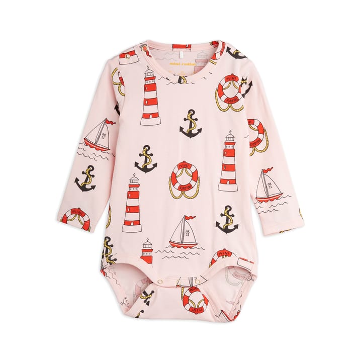 Pre Aw21 Lighthouse Långärmad Body Pink Mini Rodini