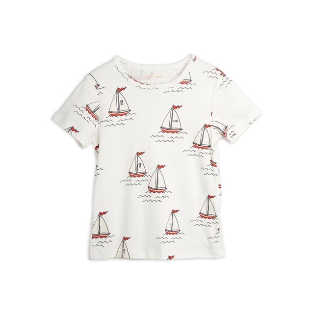 Pre AW21 Sailing Boats T-shirt White Mini Rodini