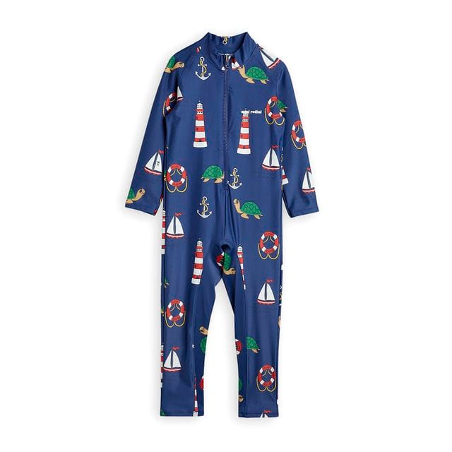 Pre Aw21 Turtle Float Uv-dräkt Navy Mini Rodini