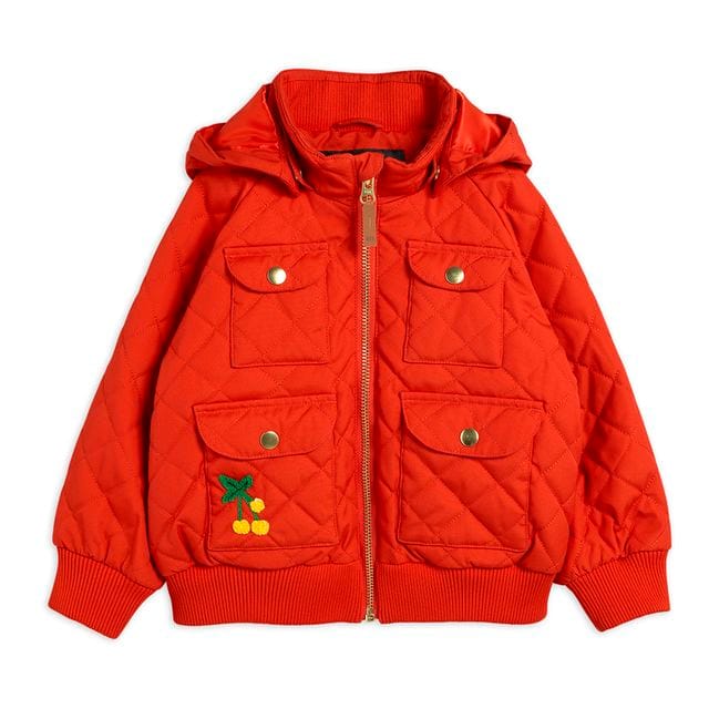 SS21 Cherry Broderad Jacka Med Luva Red Mini Rodini