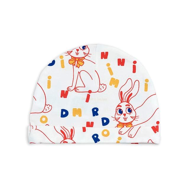 SS21 Mr Rabbit Aop Babymössa Offwhite Mini Rodini