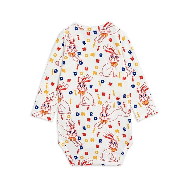 SS21 Mr Rabbit Aop Långärmad Body Offwhite Mini Rodini