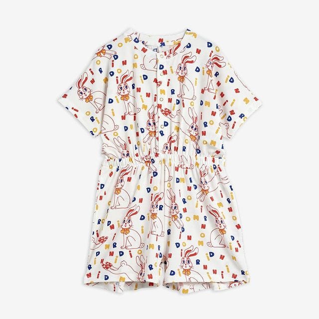 SS21 Mr Rabbit Aop Summersuit Offwhite Mini Rodini