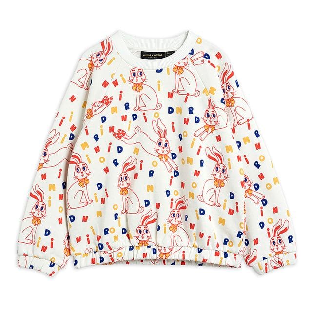 SS21 Mr Rabbit Aop Sweatshirt Offwhite Mini Rodini