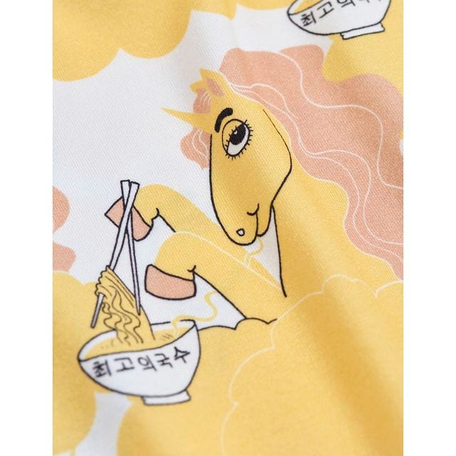 SS21 Unicorn Noodles Aop T-Shirt Yellow Mini Rodini