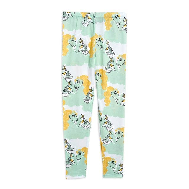 SS21 Unicorn Noodles Aop Leggings Green Mini Rodini