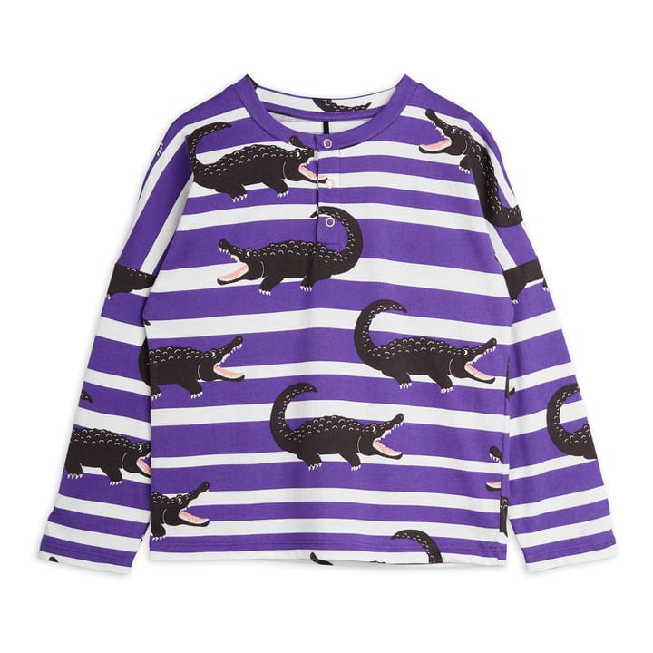 SS22 Crocodile Stripe Grandpa Shirt - Purple Mini Rodini