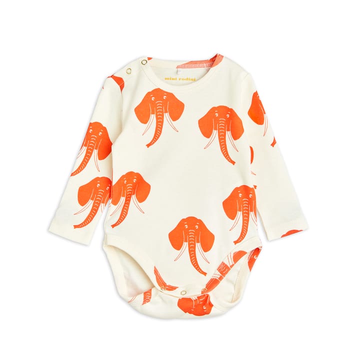 SS22 Elephants Aop Ls Body - Offwhite Mini Rodini