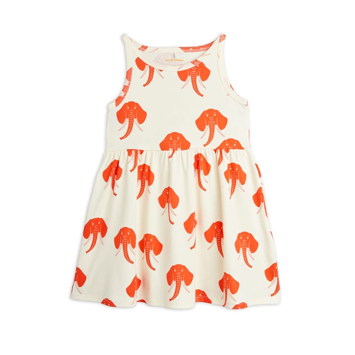 SS22 Elephants Aop Tank Dress - Offwhite Mini Rodini
