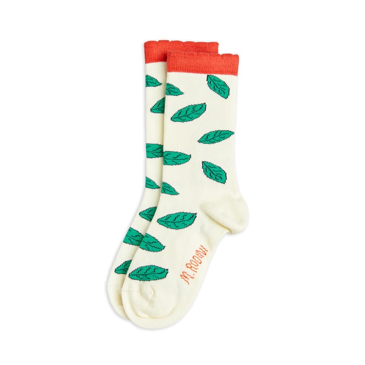 SS22 Leaf Scallop Socks - White Mini Rodini