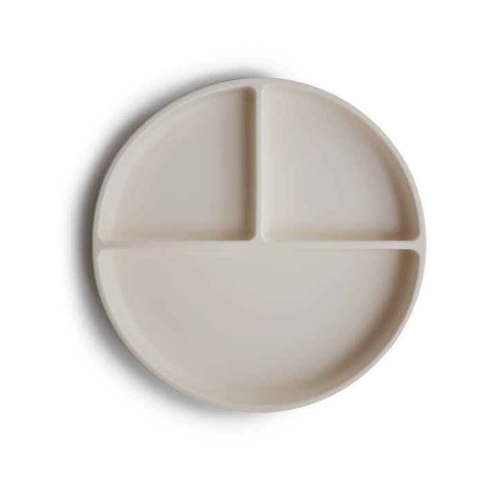 Indelad Tallrik Med Sugpropp - Ivory Mushie