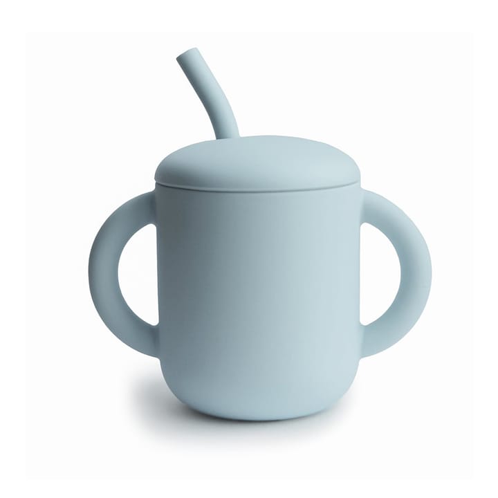 Mugg Med Sugrör Silikon - Powder Blue Mushie