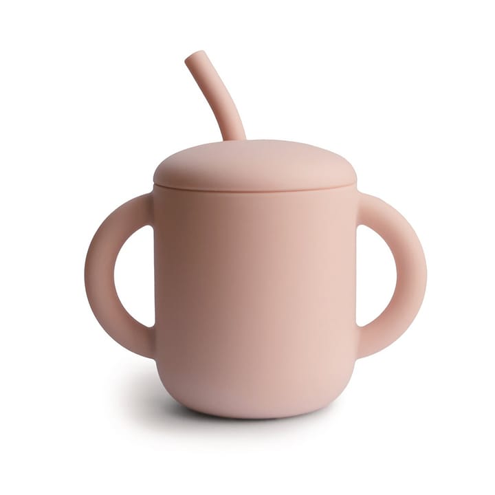 Mugg Med Sugrör Silikon - Blush Mushie