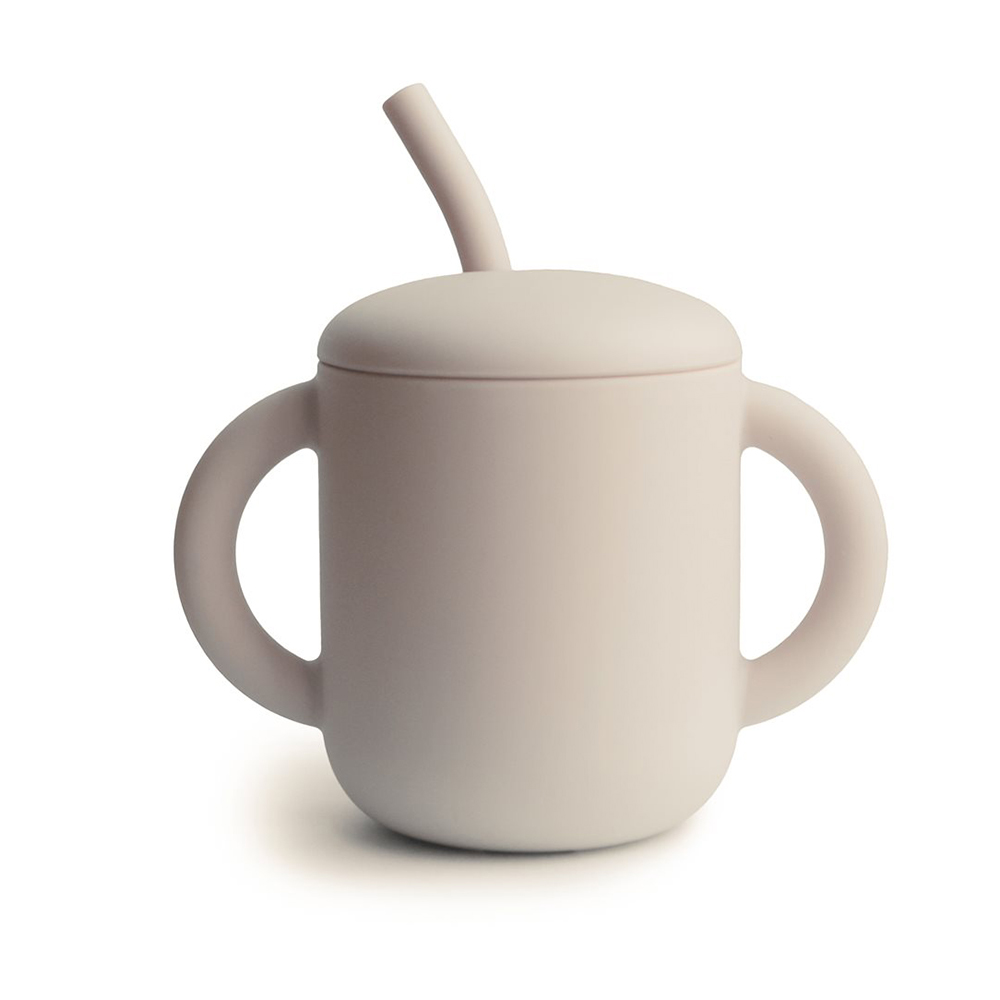 Mushie Mugg Med Sugrör Silikon Shifting Sand
