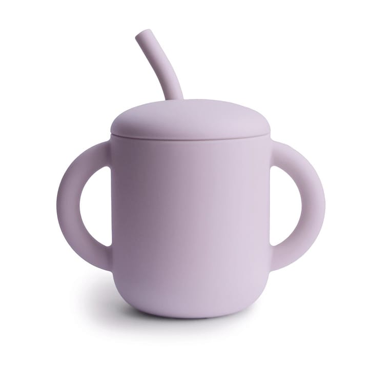 Mugg Med Sugrör Silikon - Soft Lilac Mushie