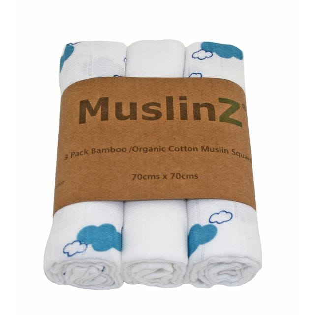 EKO Muslinfiltar 3-Pack - Blå Moln MuslinZ
