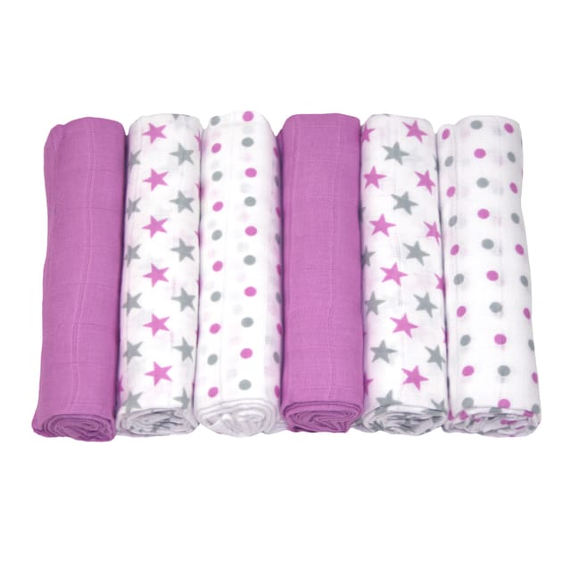 Muslinfiltar 70x70cm 6-pack - Lila MuslinZ