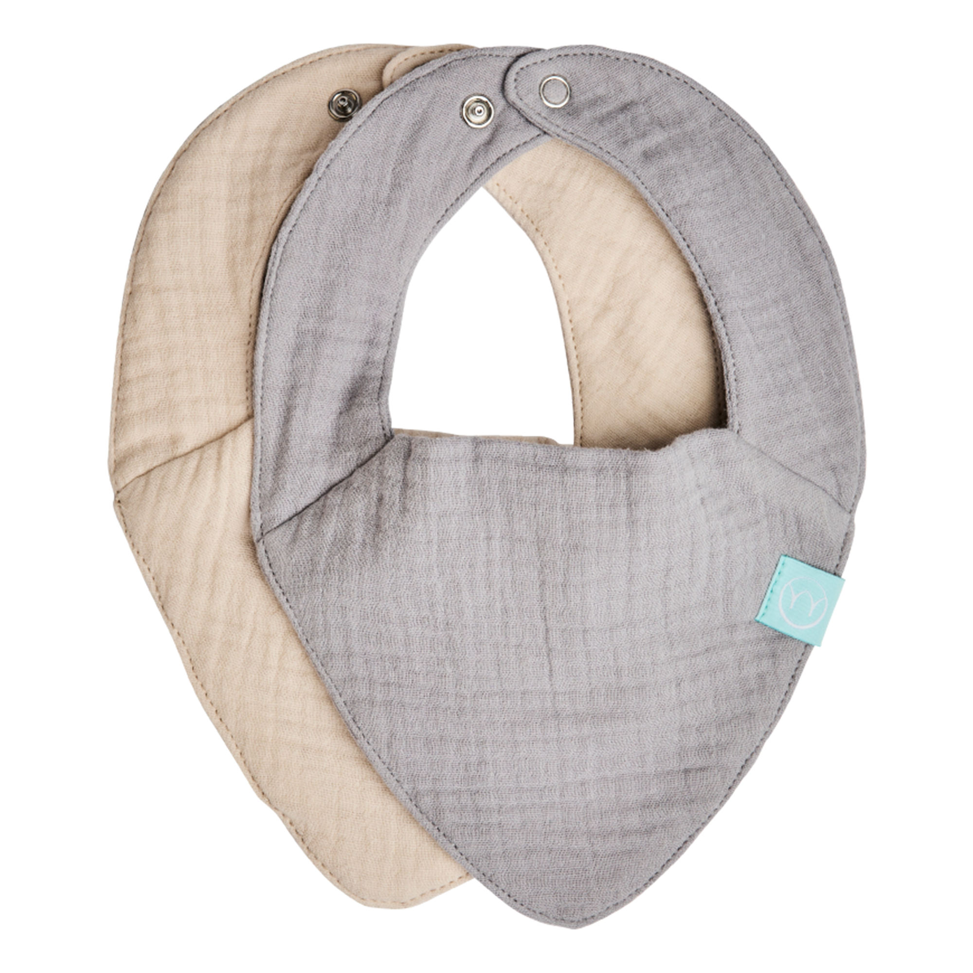 Product Image for Najell  Bib 2-pack, Mercury Grey / Ivory White - BabyWorld