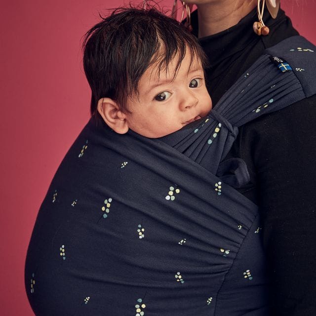 Wrap Bärsjal - Eucalyptus Navy Blue Najell