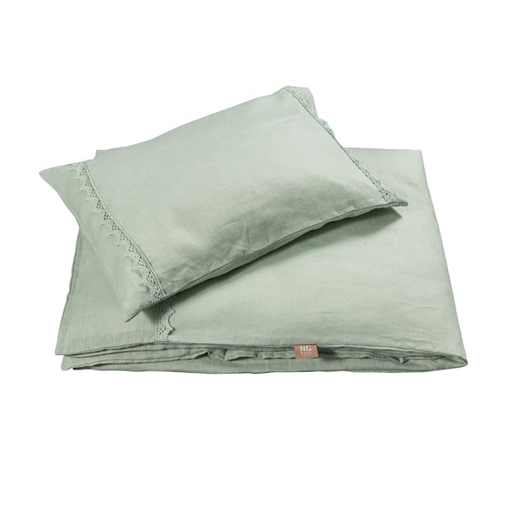 Påslakanset Spets Vagn/Vagga - Sage Green Ng Baby