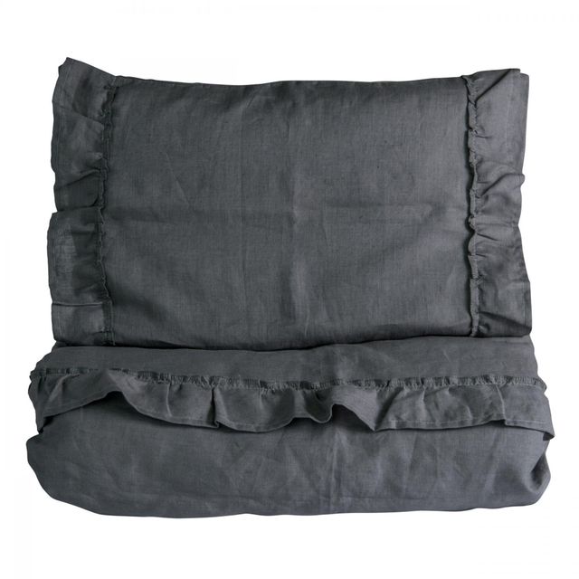 Ng Baby Påslakanset Spjälsäng Volang Graphite Grey