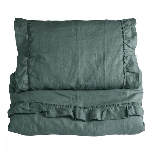 Ng Baby Påslakanset Spjälsäng Volang Petrol Green