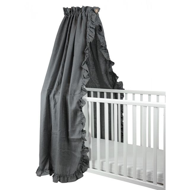 Sänghimmel Mood Med Volang - Graphite Grey Ng Baby