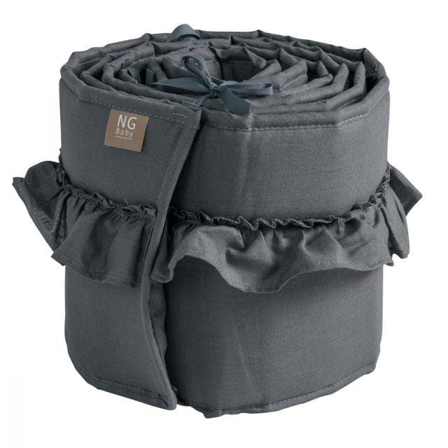 Spjälskydd Spjälsäng Mood Med Volang - Graphite Grey