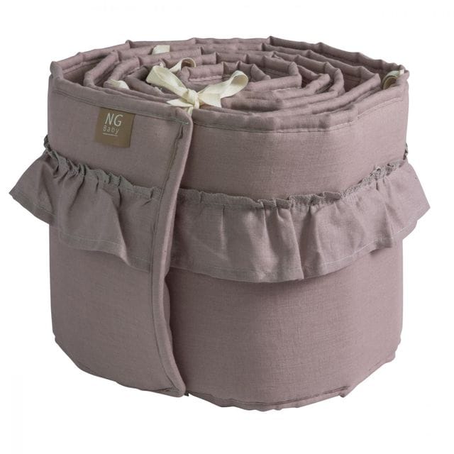 Spjälskydd Vagga Mood Med Volang - Dusty Pink