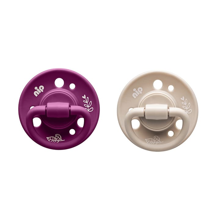 Nappar 2-pack Latex Rund - Violett/Beige Nip