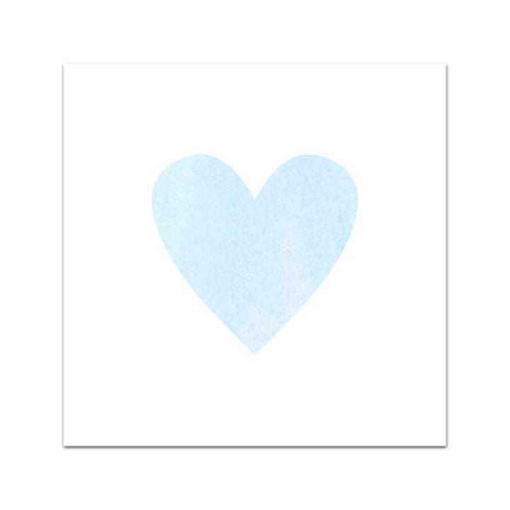 Kort med Kuvert - Ljusblå Hjärta