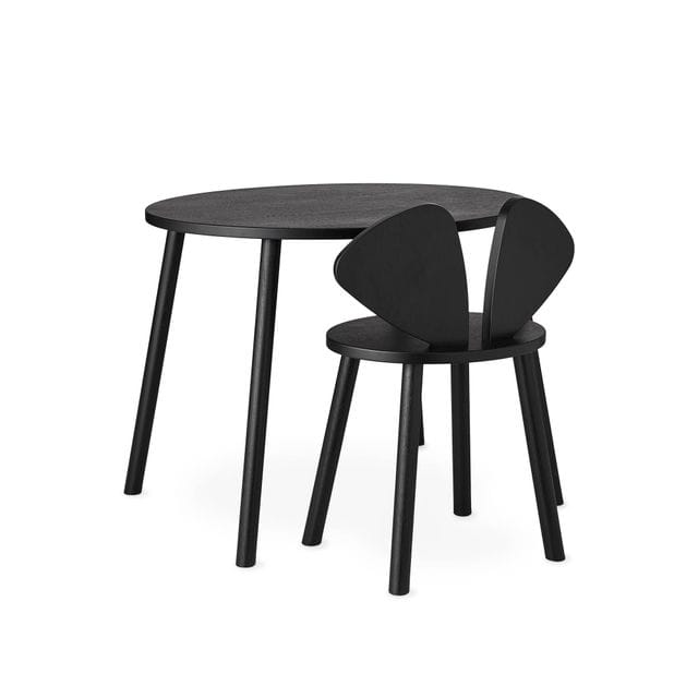 Mouse School Set Bord & Stol - Black
