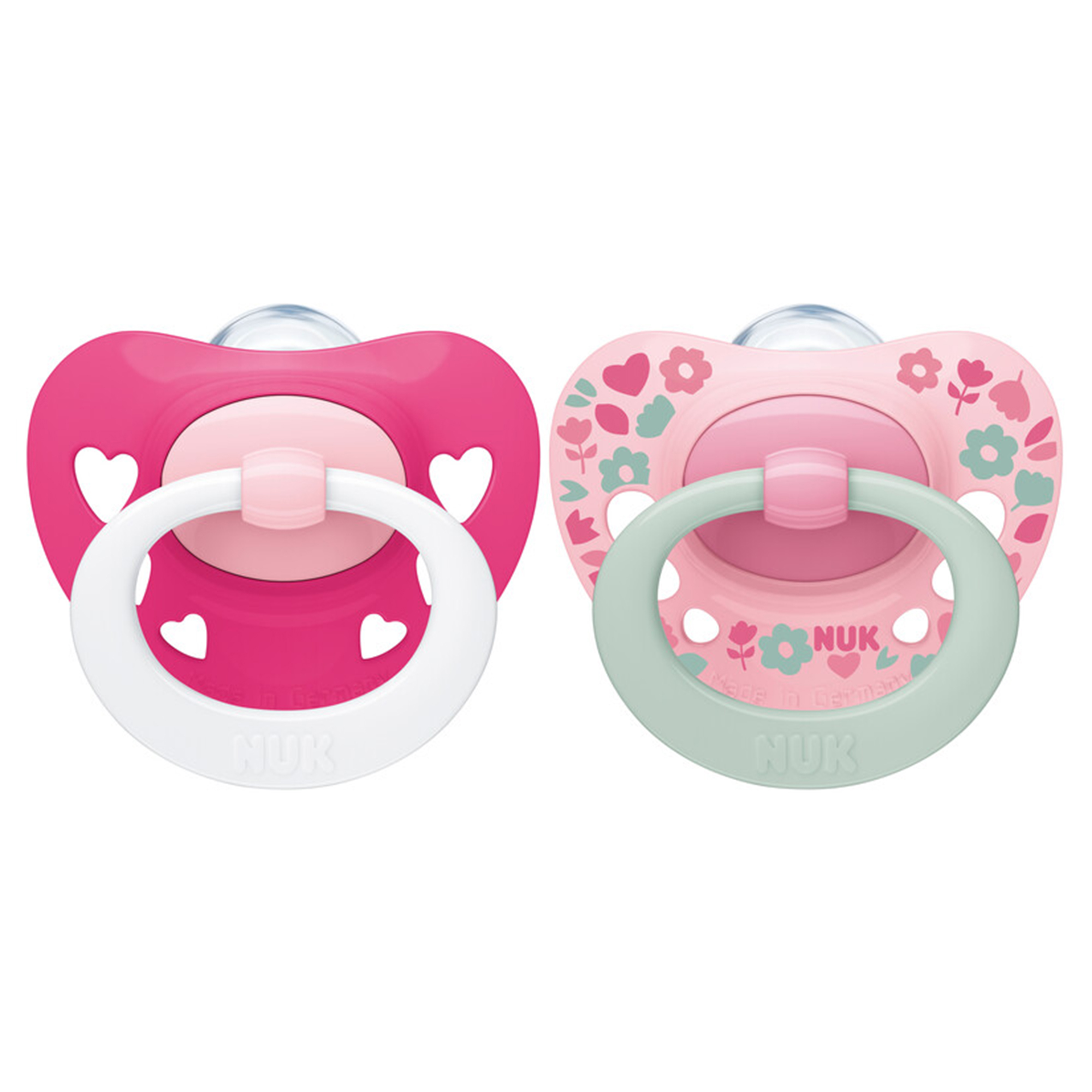 Nuk Sugnapp Silikon Signature 6-18 mån Rosa/Vit