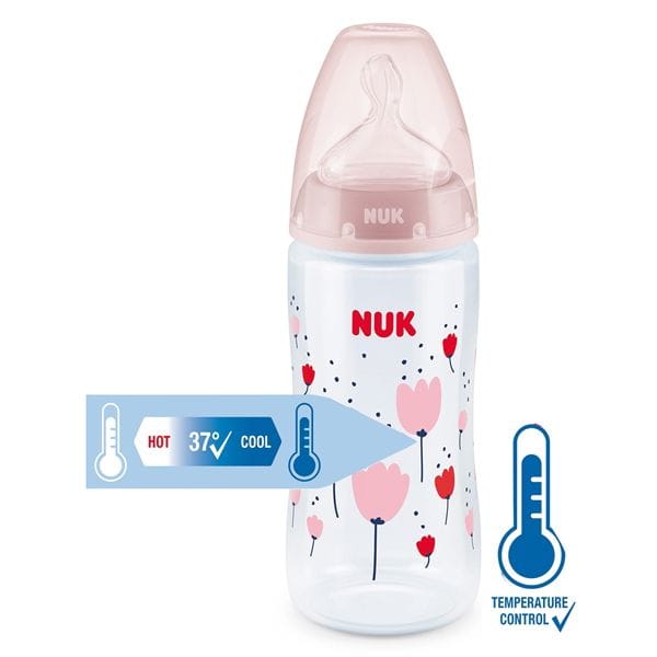 First Choice Temperatur Pp-Flaska Rosa Nuk