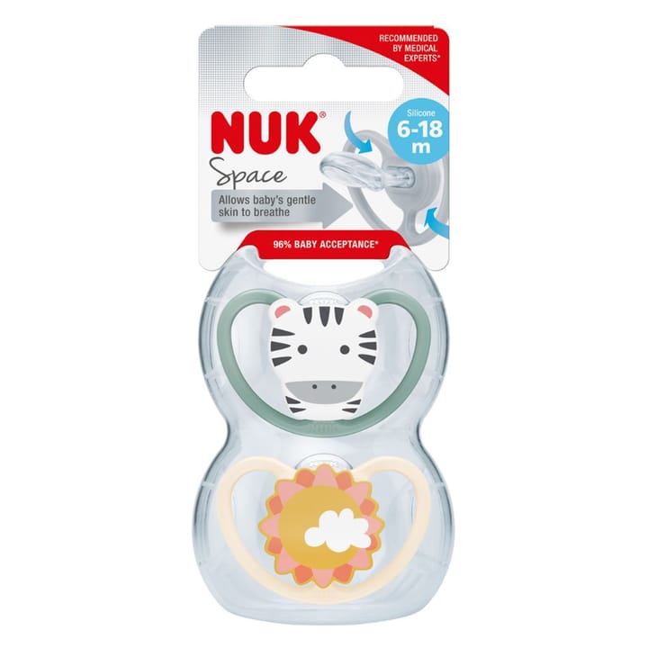 Sugnapp Space Silikon S2 6-18 mån - Zebra Nuk