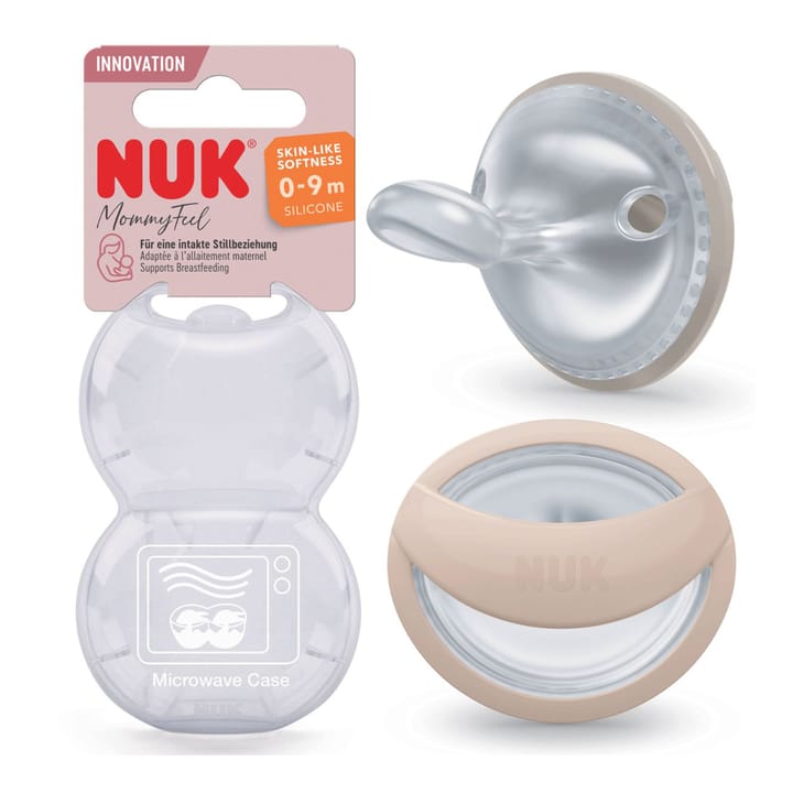 Sugnappar Silikon Mommyfeel 0-9 mån - Grå/Beige Nuk