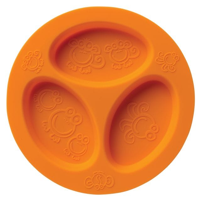 Barntallrik Silikon 3-Delad Orange Oogaa