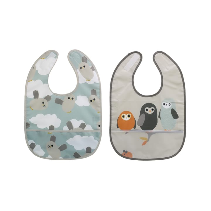 Haklapp med ficka 2-pack - Multi Owls