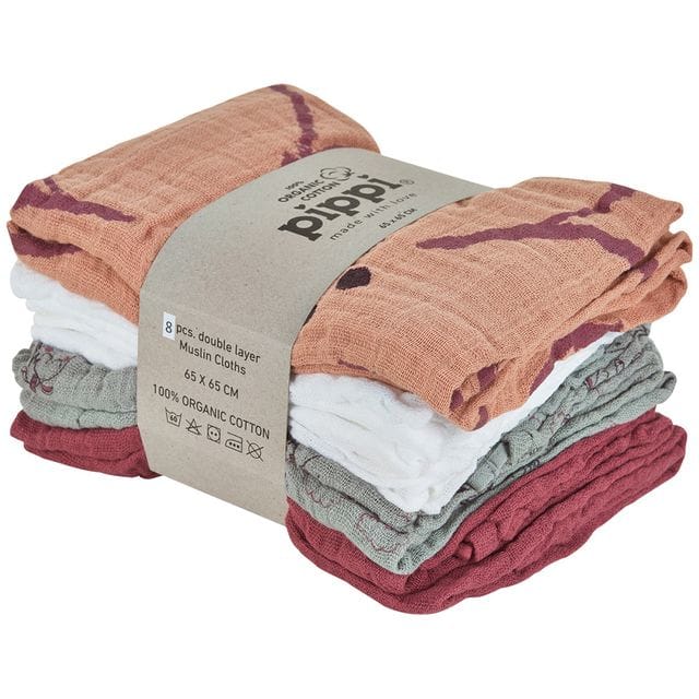 Muslinfilt 8-Pack - Misty Rose Pippi