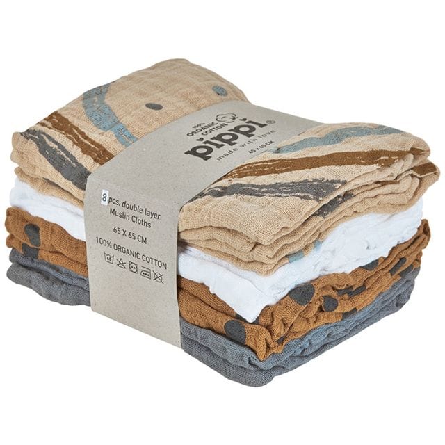 Muslinfilt 8-Pack - Sandshell Pippi