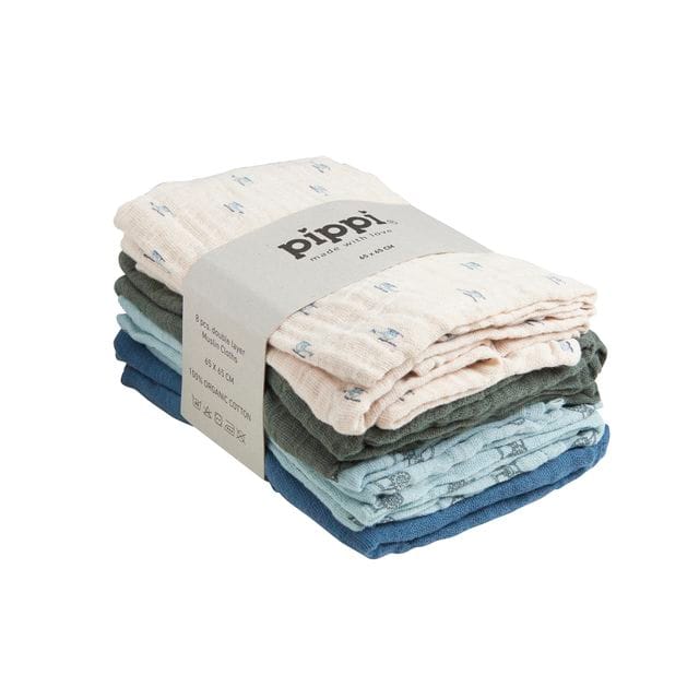 Muslinfilt 8-Pack - Gray Mist Pippi