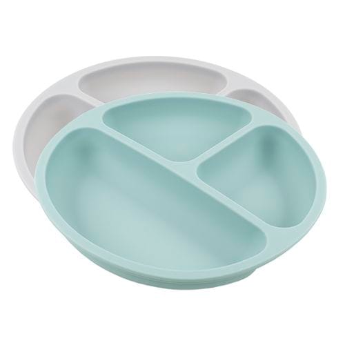 Barntallrik 2-pack - Grön/Grå Pufz