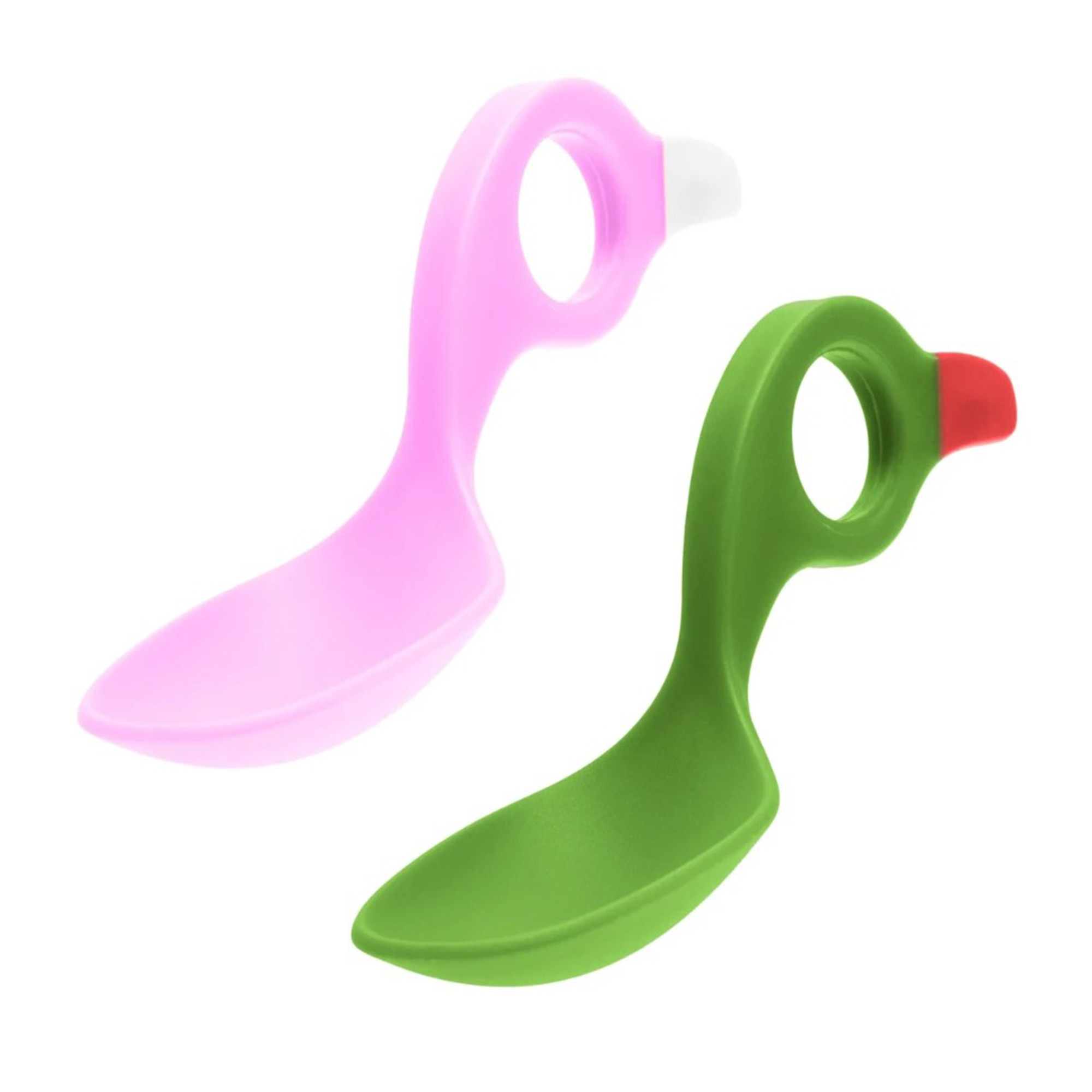 Product Image for Rätt Start  Skedar Multi Grip Rosa/Mint Plast 2-Pack - BabyWorld
