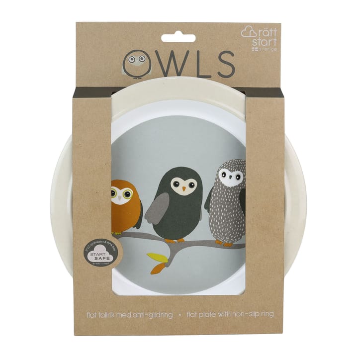 Tallrik med halkskydd - Multi Owls