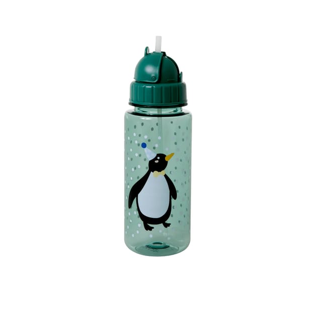 Flaska med sugrör 500ml - Party Animals Grön Rice