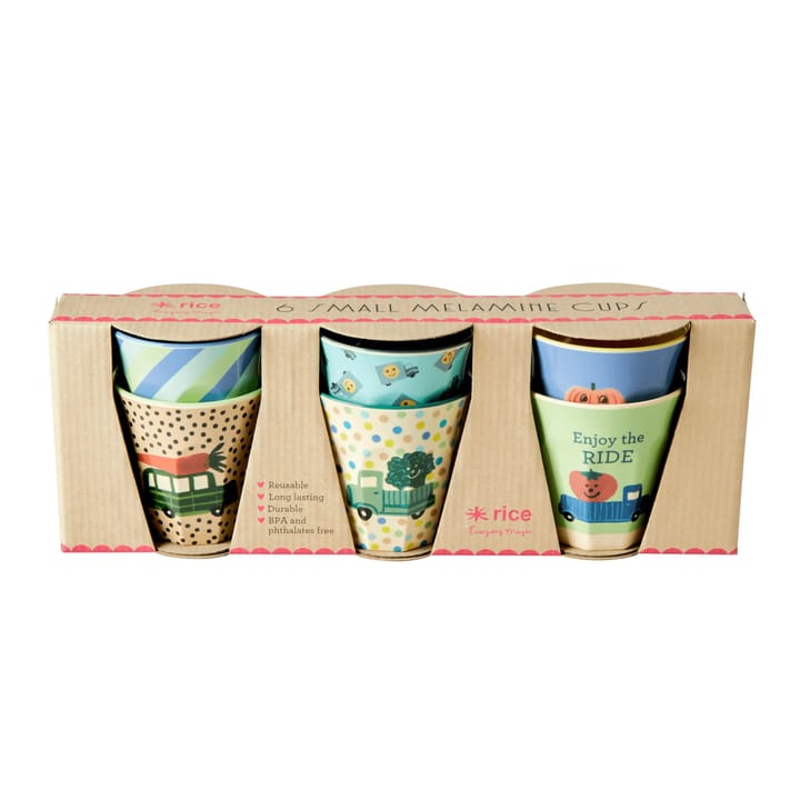 Melaminmuggar 6-Pack - Bilar